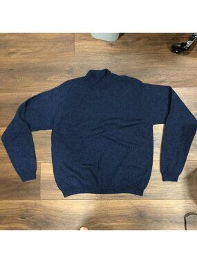 Walter Hagen Golf 100% Merino Wool Sweater Navy Blue Mock Neck Men’s L JAPAN